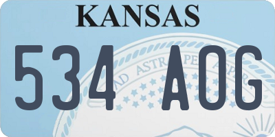 KS license plate 534AOG