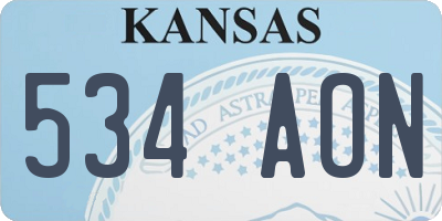 KS license plate 534AON