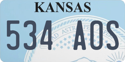 KS license plate 534AOS