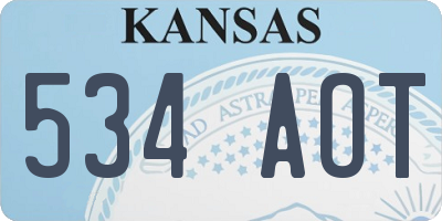 KS license plate 534AOT