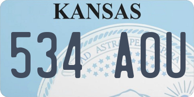 KS license plate 534AOU