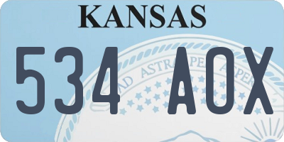 KS license plate 534AOX