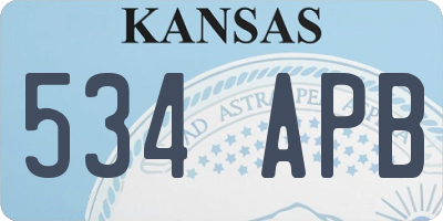 KS license plate 534APB