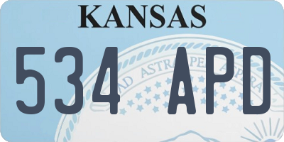 KS license plate 534APD