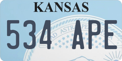 KS license plate 534APE