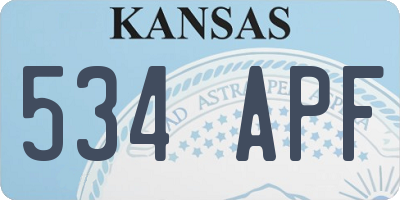 KS license plate 534APF