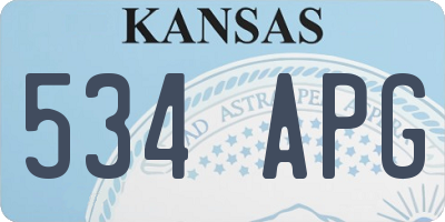KS license plate 534APG
