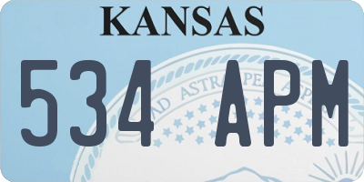 KS license plate 534APM