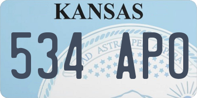 KS license plate 534APO