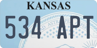KS license plate 534APT