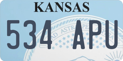KS license plate 534APU