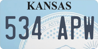 KS license plate 534APW