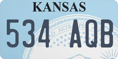 KS license plate 534AQB