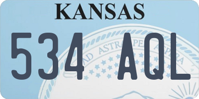 KS license plate 534AQL