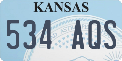 KS license plate 534AQS