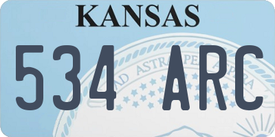 KS license plate 534ARC