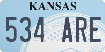 KS license plate 534ARE