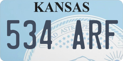 KS license plate 534ARF