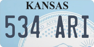 KS license plate 534ARI