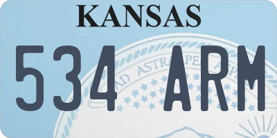 KS license plate 534ARM