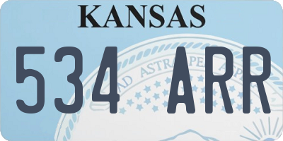 KS license plate 534ARR