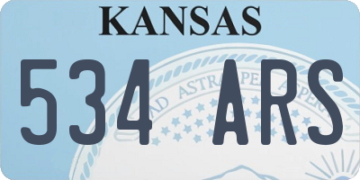KS license plate 534ARS