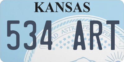 KS license plate 534ART