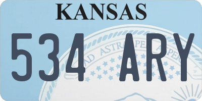 KS license plate 534ARY