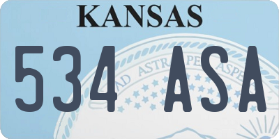 KS license plate 534ASA