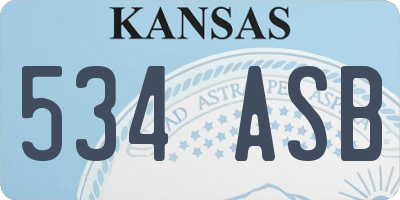 KS license plate 534ASB