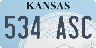 KS license plate 534ASC