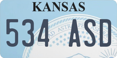 KS license plate 534ASD