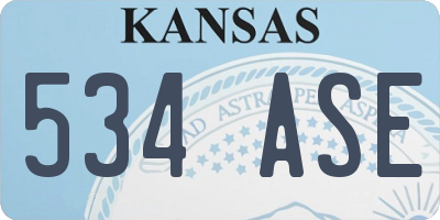 KS license plate 534ASE