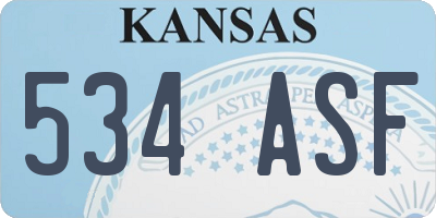 KS license plate 534ASF