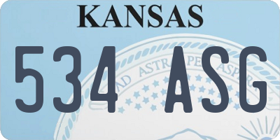 KS license plate 534ASG