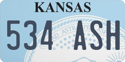 KS license plate 534ASH