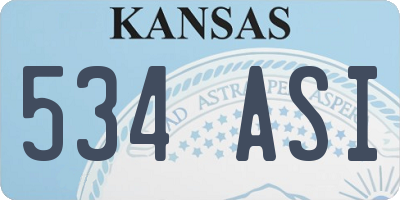 KS license plate 534ASI