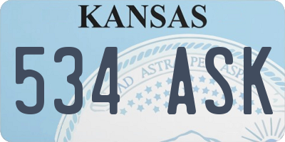 KS license plate 534ASK