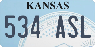 KS license plate 534ASL