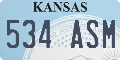 KS license plate 534ASM