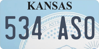 KS license plate 534ASO