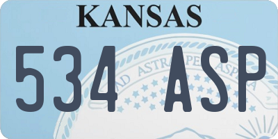 KS license plate 534ASP