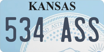 KS license plate 534ASS