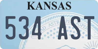 KS license plate 534AST