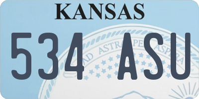 KS license plate 534ASU
