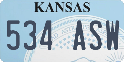 KS license plate 534ASW