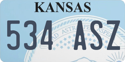 KS license plate 534ASZ