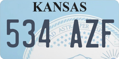 KS license plate 534AZF