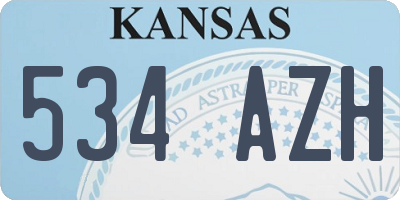 KS license plate 534AZH