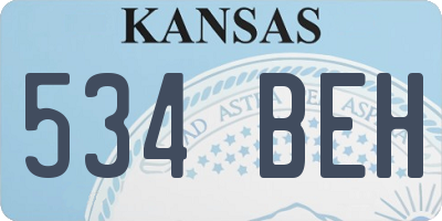 KS license plate 534BEH